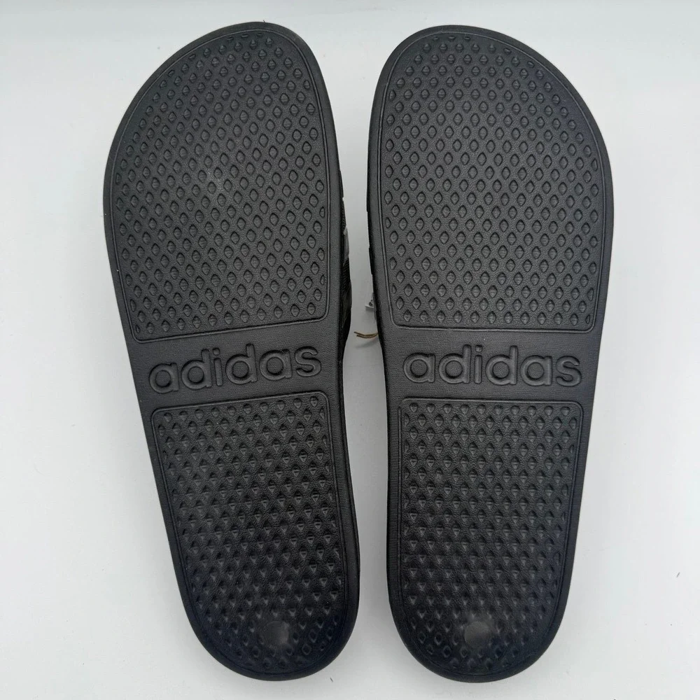 NWT UNISEX Adidas Black Adilette Aqua Slides Slip-On Sandal Sz 13 Mens 14 Womens